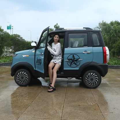 Four wheel electric vehicle for household use, women's transportation, air conditioning, oil electric hybrid new energy vehicle,