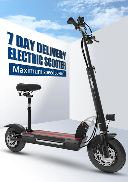 1200W 1300W 2400W 6000W Commuter Seated Adults Electric Scooter 48V/72V E-Scooter 10 inch Tubeless Off Road Tire with LCD