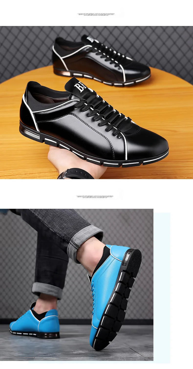 Luxury Man Casual Leather Shoes Spring Autumn New Fashion Leather Shoes British Style Men's Business Shoes Flat Working Footwear