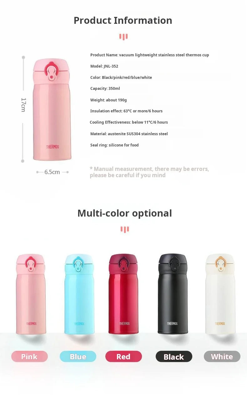 THERMOS insulated cup, vacuum flasks 350ml-500ml termos stainless steel car water bottle, male and female student Thermal cups