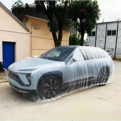 Disposable Transparent Car Clothing Cover Dustproof Rainproof Transparent Paint Dustproof Plastic PE Film Rainproof Car Cover - MarvelouStoree