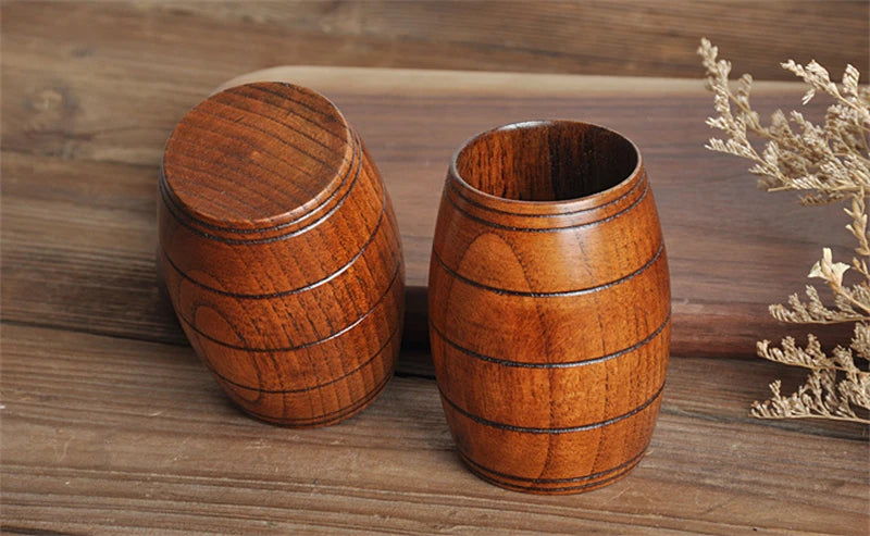 Wooden Big Belly Cups Handmade Natural Spruce Wood Cups Beer Tea Coffee Milk Water Cup Kitchen Bar Drinkware for Kitchen