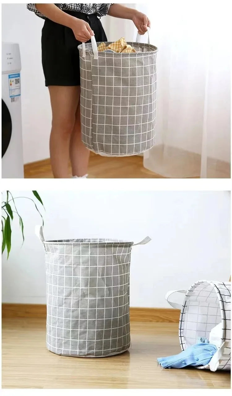 1pc Round Dirty Clothes Basket, Laundry Basket, Portable Dirty Clothes Hamper