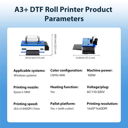 Punehod A3+ L1800 DTF Printer For T Shirt DTF Transfer Film Printer With DTF Oven for T-shirt Clothes Hoodie Printing Machine