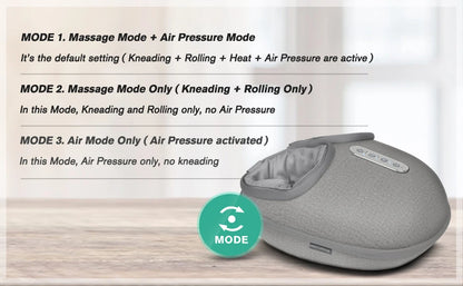 Medcursor Foot Massager Heating Therapy Adjustable Shiatsu Deep Kneading Roller Muscle Relaxation Pain Relief for Home Office