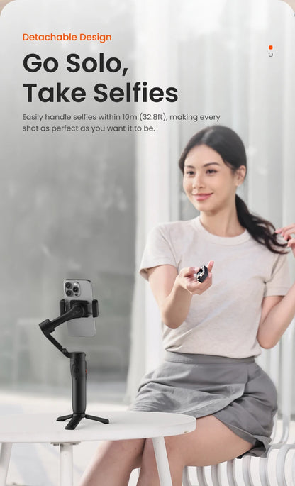 Hohem mobile phone stabilizer iSteady X3 SE  3-Axis Gimbal with Remote Control and Foldable Phone Stabilizer for iPhone/Samsung