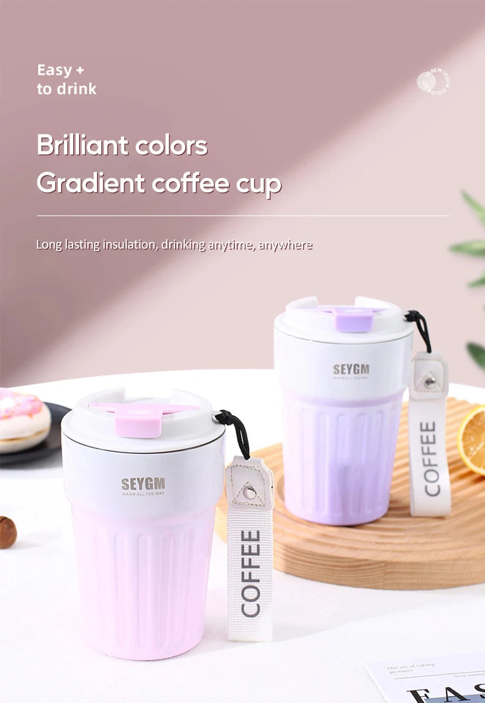 400ML Stainless Steel Leakproof Vacuum Flasks Coffee Thermos Bottle Thermal Mug Coffee Cup Outdoor Portable Drink Travel Mug