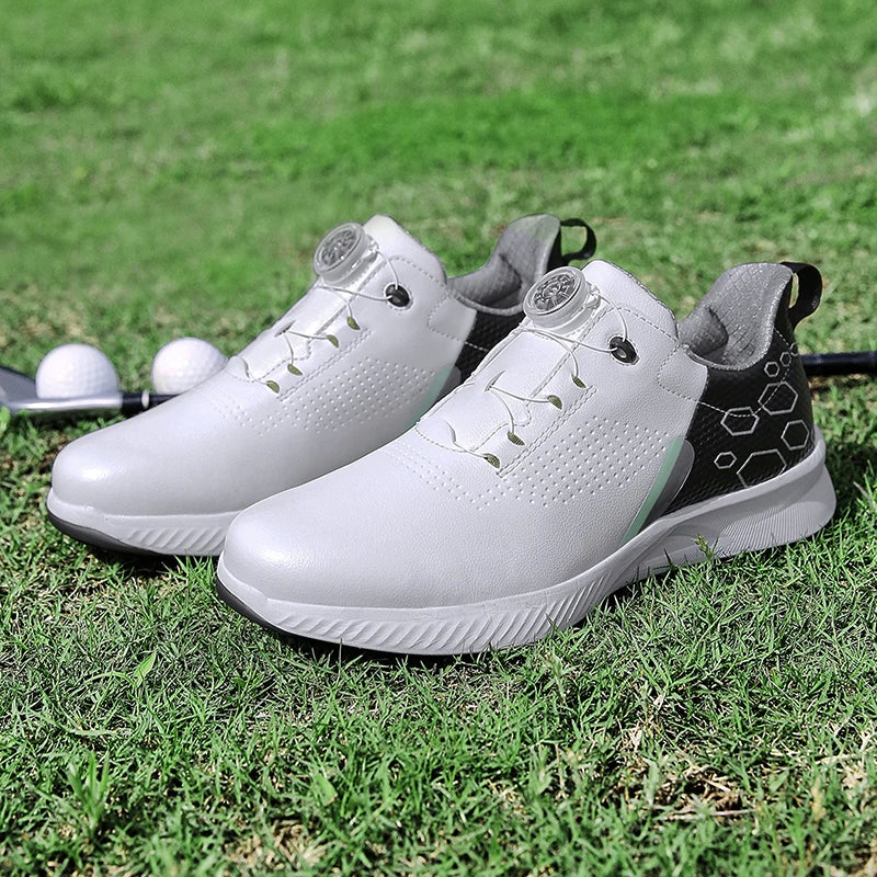 Men Professional Golf Shoes Spikes Golf Sneakers Black White Mens Golf Trainers Big Size Golf Shoes for Men