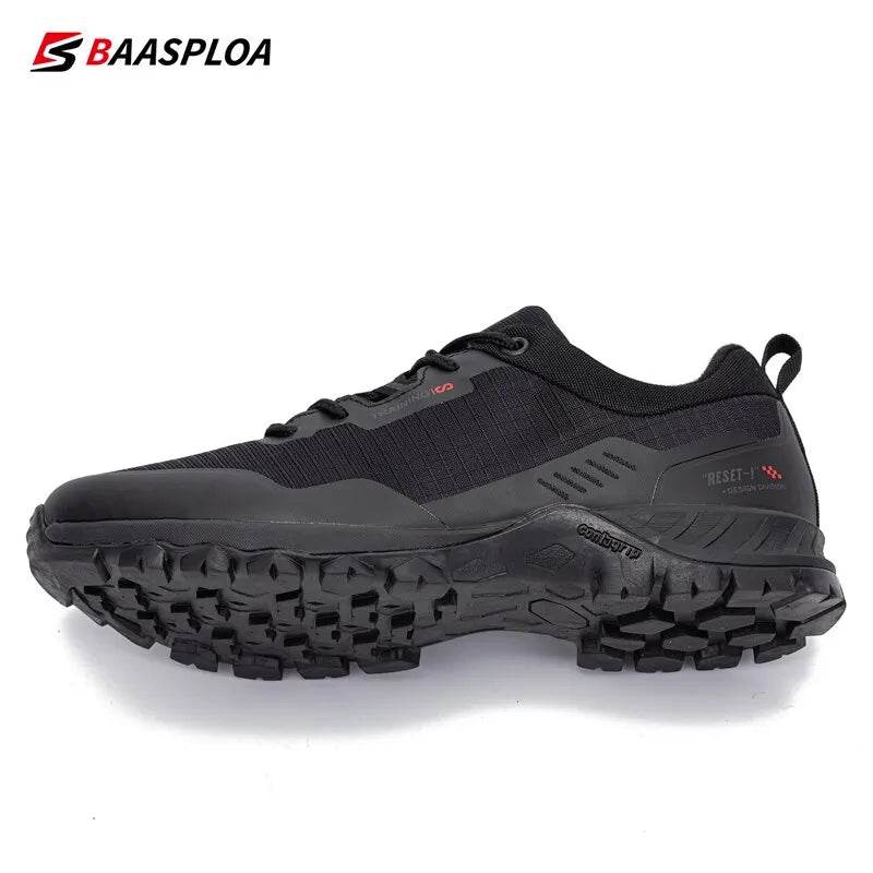 Baasploa New Men Anti-Skid Wear Resistant Hiking Shoes Fashion Waterproof Outdoor Travel Shoes Sneaker Comfortable Male Shoes - MarvelouStoree