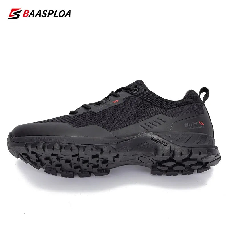 Baasploa New Men Anti-Skid Wear Resistant Hiking Shoes Fashion Waterproof Outdoor Travel Shoes Sneaker Comfortable Male Shoes