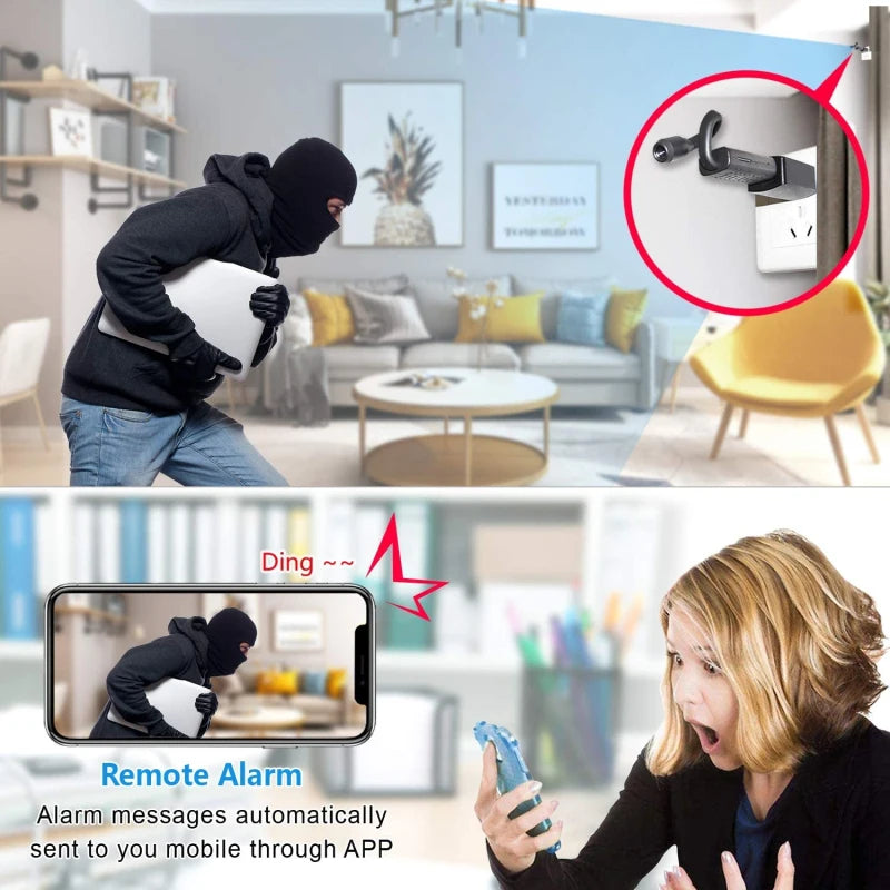 WiFi Mini Cameras Smart Home With Night Vision USB Joint SD Card Cloud Storage Portable Remote Alarm Security Protection