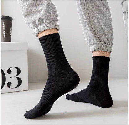 Men Socks Cotton Breathable Long Business Harajuku Socks Solid Gentleman Sox Sokken Outdoor Sports 5 Pairs/Lot Socks - MarvelouStoree