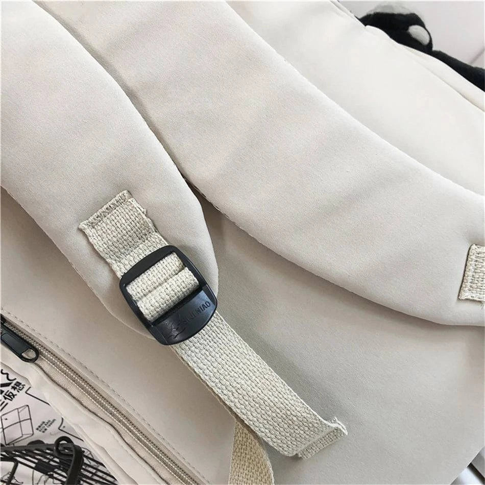 2024 New Solid Color Fashion Lady High Capacity Waterproof College Backpack Trendy Girls Laptop School Bags Girl Travel Book Bag