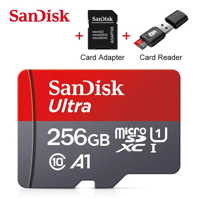 Sandisk Ultra A1 Micro SD Card 128GB 32GB 64GB 256GB Memory Card STF Flash Card Memory Cards 32/64/128GB for Phone + Card Reader - MarvelouStoree