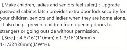 3 Digit Household Security Cabinet Password Locks Keyless Drawer Combination Coded Door Cabinet Home Hardware Zinc Alloy