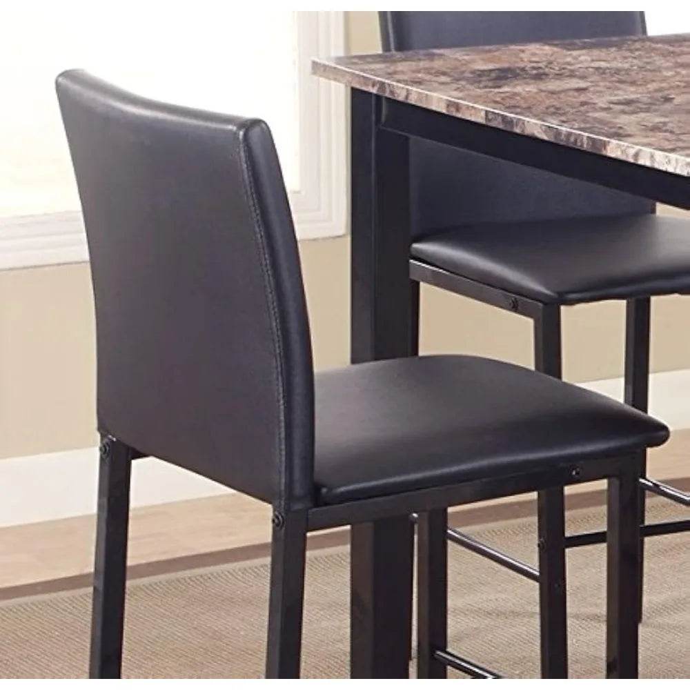 5 Piece Counter Height Dining Set with Laminated Faux Marble Top - MarvelouStoree