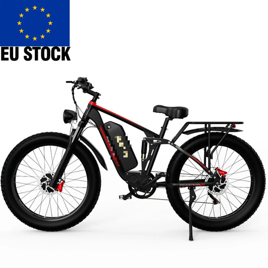 Stock DUOTTS S26 Dual Motor 750W*2 Electric Bike with 48V 20AH Lithium Battery Snow Mountain Fat Tire for Adults EU Warehouse