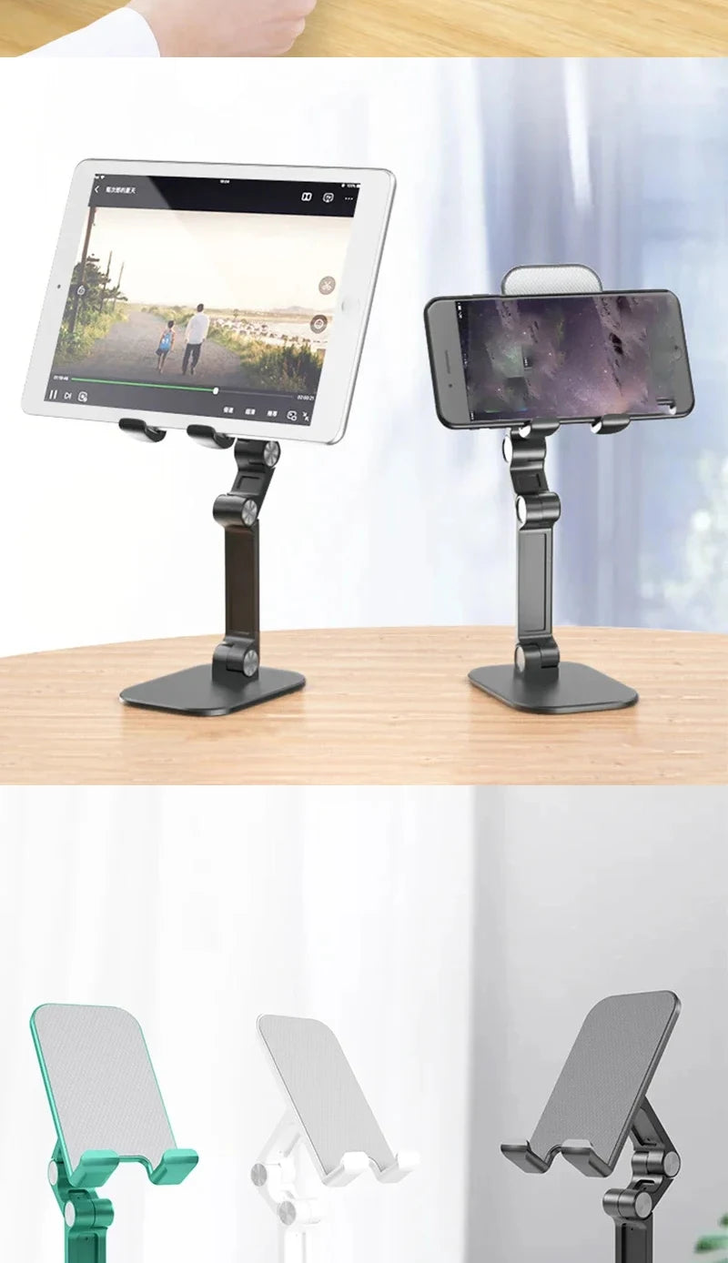 Three Sections Foldable Desk Mobile Phone Holder For iPhone for iPad Tablet Flexible adjustable Lazy phone holder ABS material