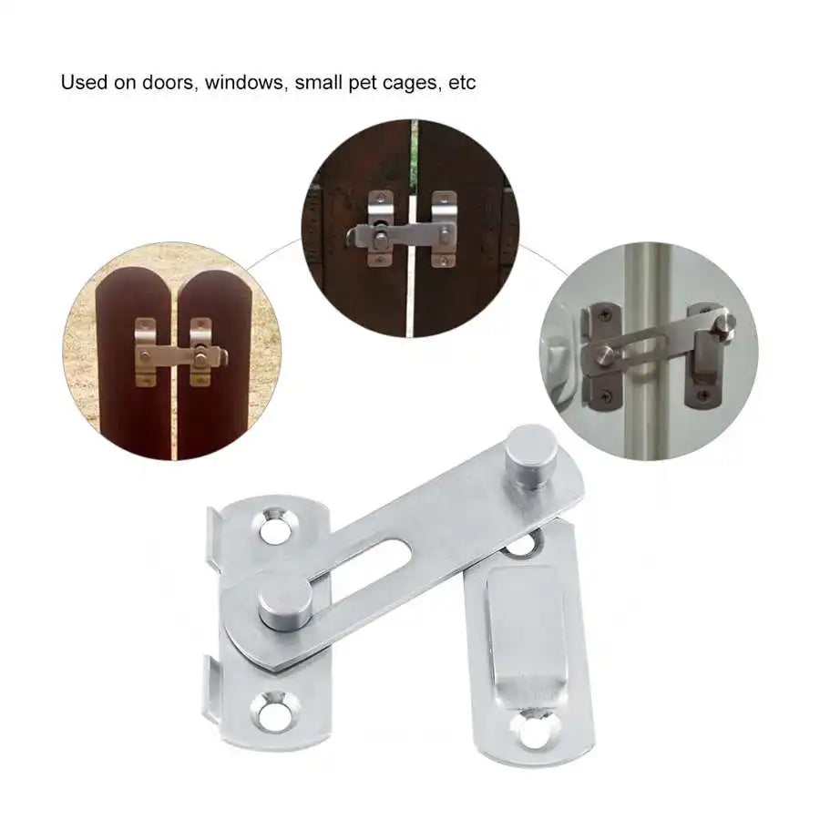 Stainless Steel Hasp Latch Lock Sliding Door Window Cabinet Locks Home Hotel Security Latch Pull Cabinet Latch Home Hardware