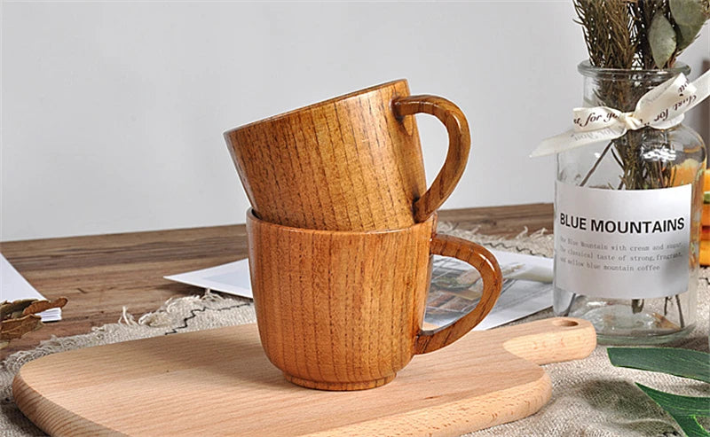 Wooden Big Belly Cups Handmade Natural Spruce Wood Cups Beer Tea Coffee Milk Water Cup Kitchen Bar Drinkware for Kitchen