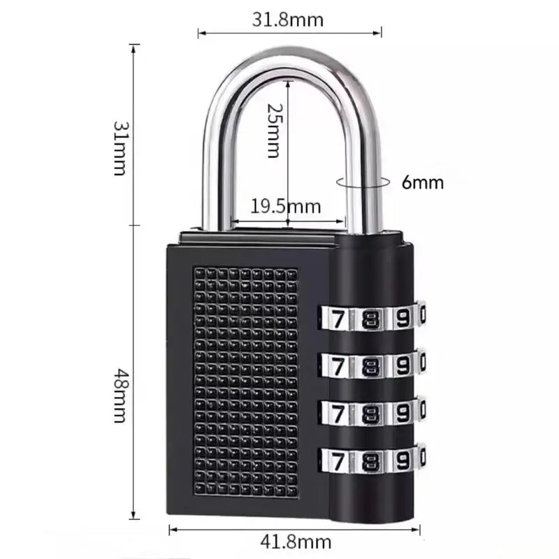 Metal 4-digit code lock outdoor waterproof padlock suitcase luggage code lock home locker code padlock room security lock