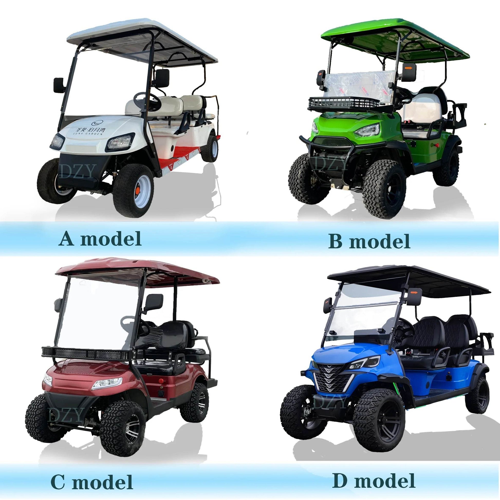 Factory CE new export electric cart Golf Course Club 2/4/6/8 seater off-road sightseeing car Solar power electric golf cart - MarvelouStoree