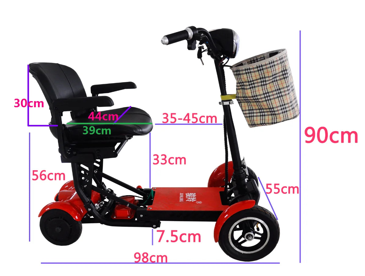 Elder People Cheapest Lithium Battery mini foldable  luggage electric scooter with seat for adults