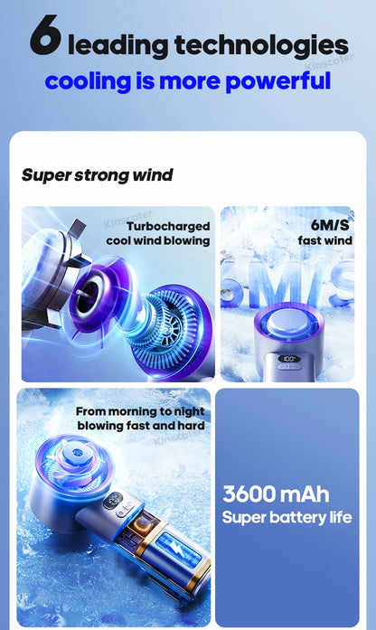 KINSCOTER Portable Handheld Turbo Fan 100 Wind Speeds Adjustable Mini Personal Fan Battery Operated Electric Eyelash Fan