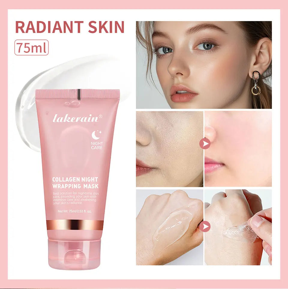 Night Collagen Wrapping Mask Rejuvenation Moisturizing Brightening Korean Face Mask Make Glowy Skin Elasticity Facial Mask