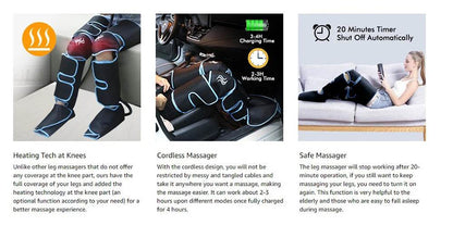 Electric Leg Muscle Relaxer 6 modes Air Compression Recovery Boot Lymph Release Relieve Foot Fatigue Heating Leg Massager - MarvelouStoree