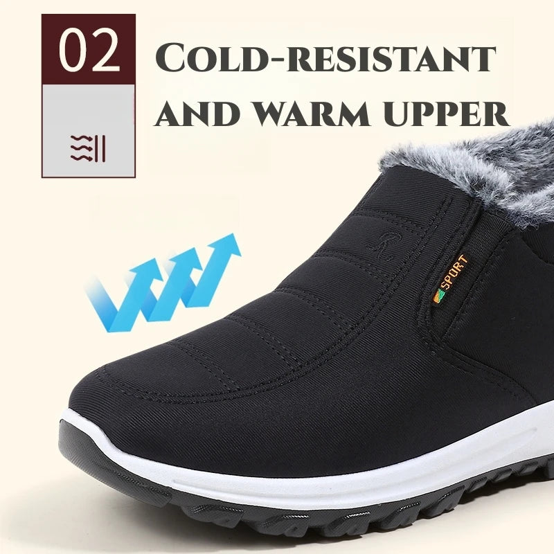 Men's sneakers Outdoors Plush Warm winter waterproof shoes high quality non slip Hiking Ankle Boots Winter shoes for men work