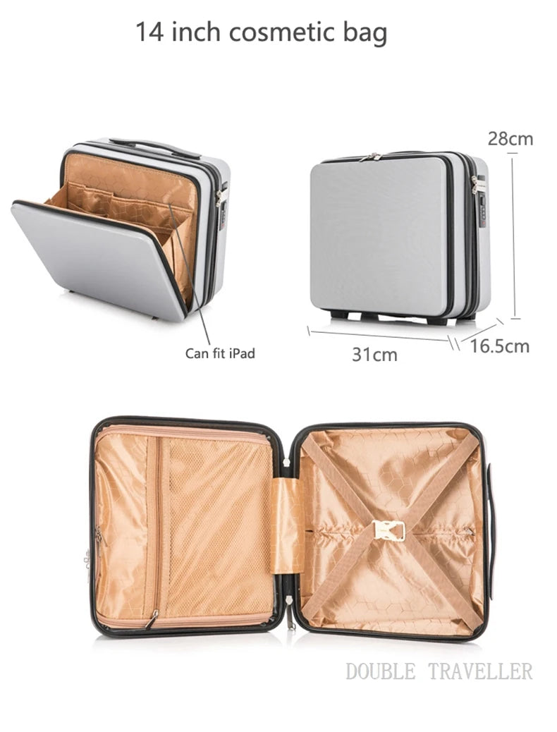 NEW 20"24"inch Rolling Luggage with Laptop Bag Business Travel Suitcase Case Men Universal Wheel Trolley PC Box Trolley Luggage