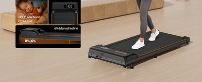 Walking Pad,Treadmill with Incline for Home Office, 2.5HP Portable Under Desk Treadmill with 265 Lbs Capacity,Remote Control, Le