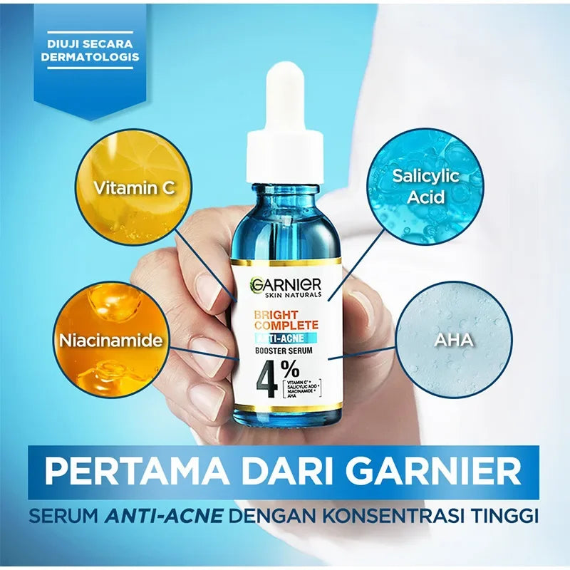 30ml Garnier Whitening Essence Removes Acne Marks Comedones Blackheads Facial Repair Serum Shrinks Pores Moisturizes Essence