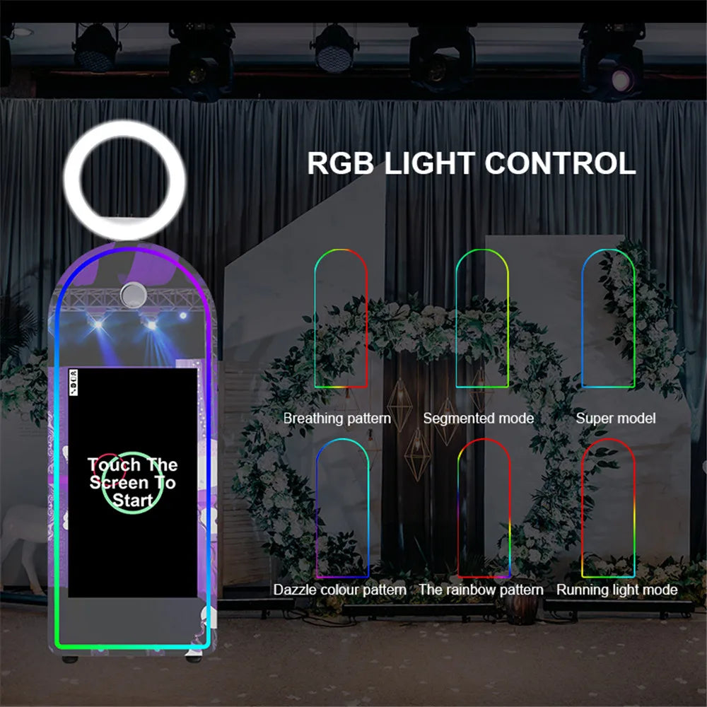 DSLR Photo Booth 32" Selfie Touch Screen Machine Magic Mirror Photo Booth for Party Wedding Events Christmas With Flight Case