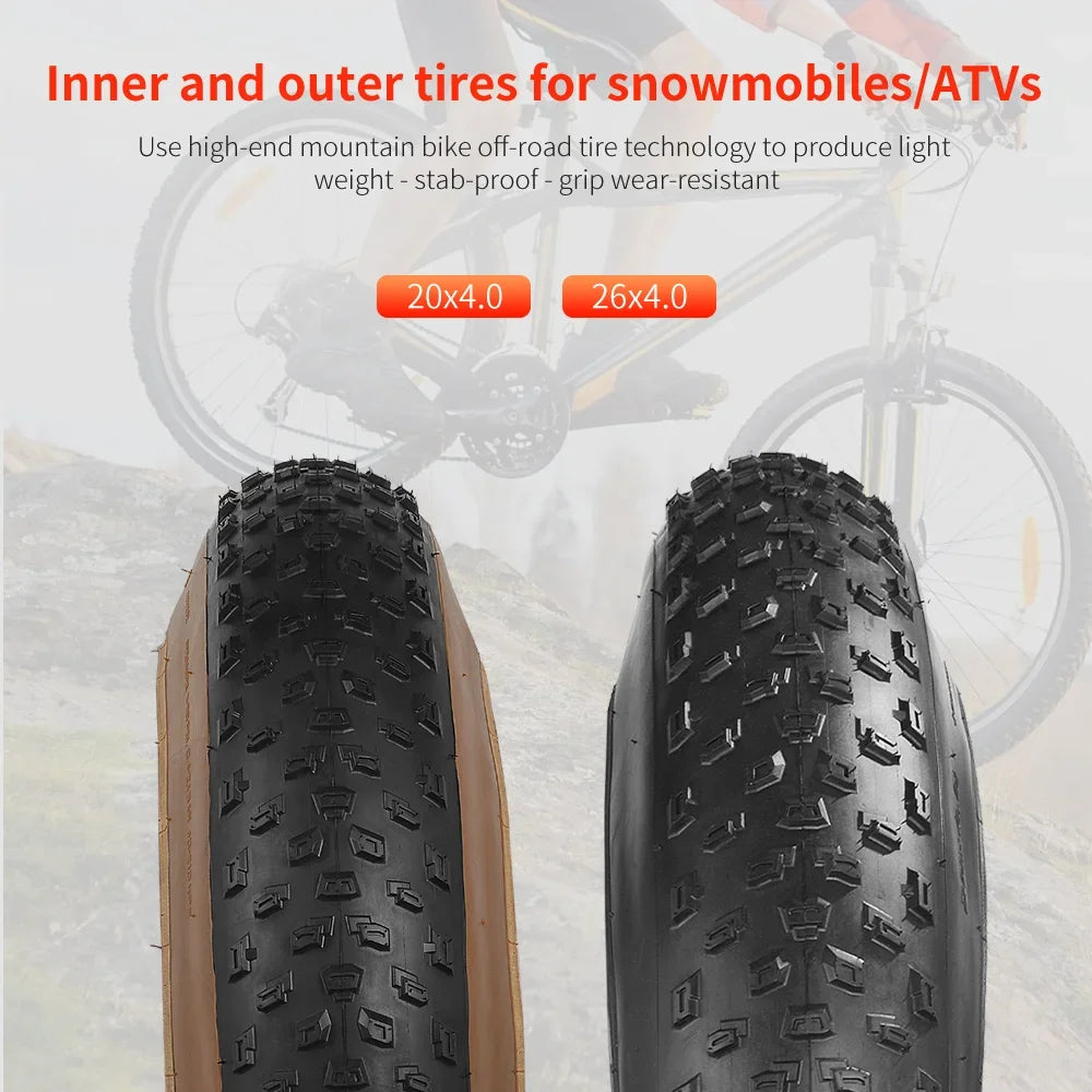 TANKE Anti Puncture Snow Beach Bicycle Tire Outdoor Biking MTB Bicycle Anti-Slip Fat Tire 20X4.0 26X4.0 Puncture Resistant Tire