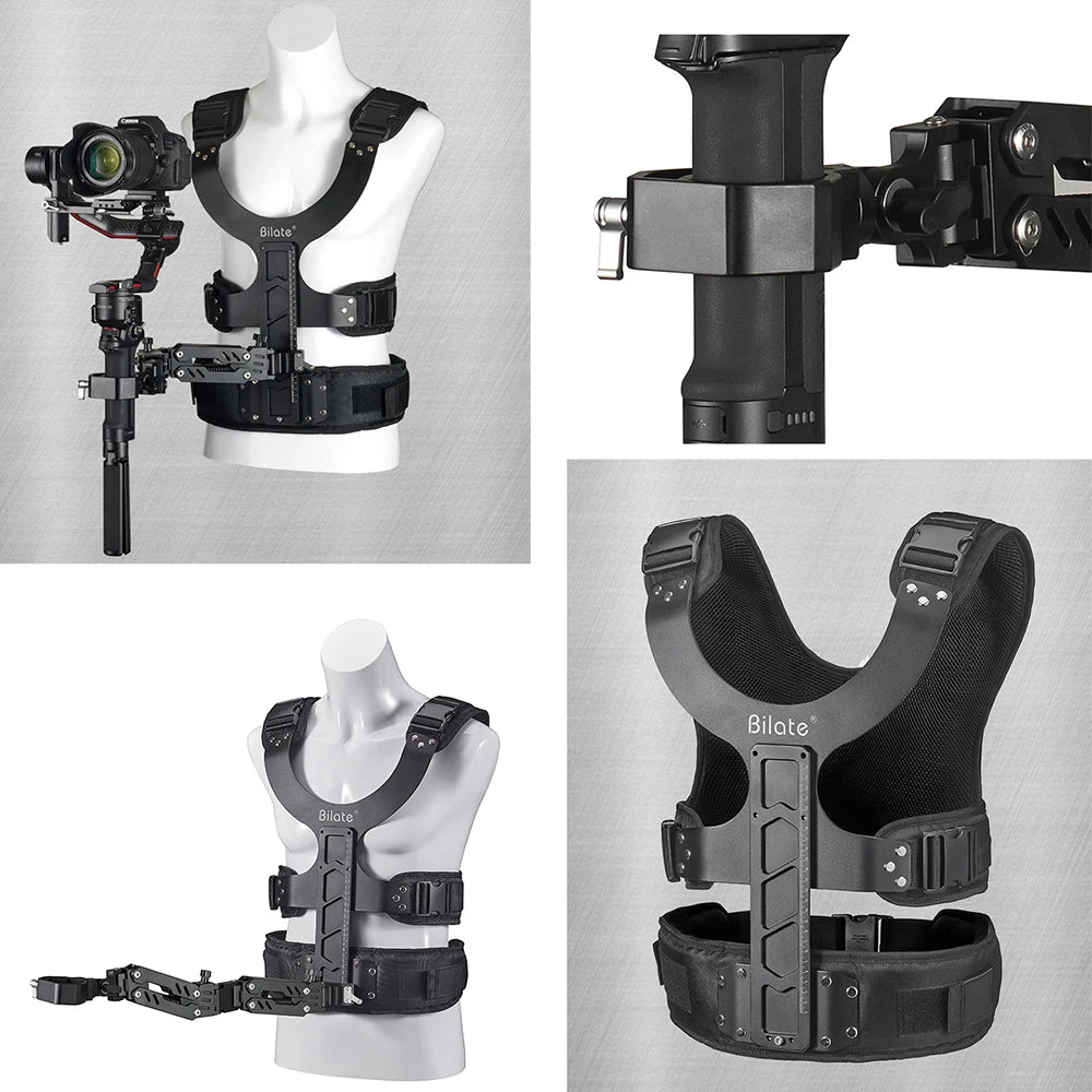 Bilate Camera Stabilizer Arm Shock Absorbing Vest for DJI RS2 RS3 RSC2 ZHIYUN Crane 2S 3S Feiyu Scorp DSLR Camera Crane Kit