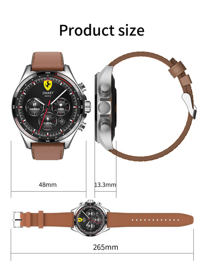 LIGE 2024 Smartwatch for Porsche Smart Watch Men Digital Watches Outdoor Sports Compass and NFC Bluetooth Call Wristwatch Golden