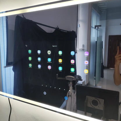 Touch Screen Mirror With Tv Android 11 Led Bath Gym Magic Smart Mirror IP65 Waterproof Bathroom Mirror Tv Hotel Home