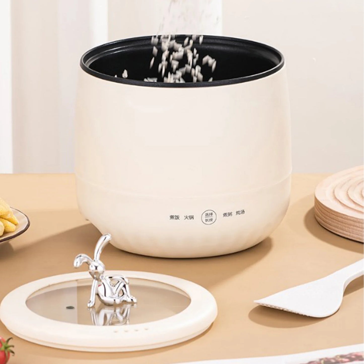 Mini Rice Cooker 1.8L Non Stick Smart Electric Rice Cooker for Grain Soup Porridge Stews Multifunctional Mini Cooker Rice Cooker