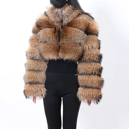 MAOMAOKONG 2023 Trend New Real Fur Coat Natural Fox Fur Women's Winter Coats Short Jackets Female Clothing Vests Fashion