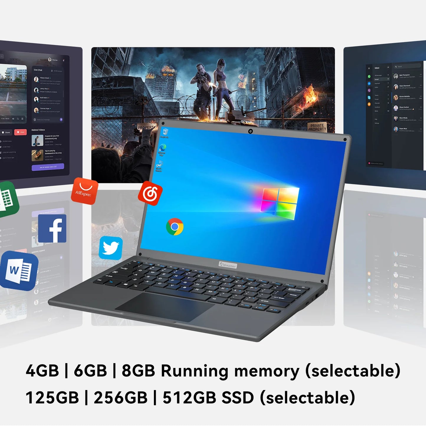 (Clearance)13.3 Inch Cheap Laptop With Intel CPU 2.5K FHD IPS 2.5K FHD Display Notebook Adreamer Laptop On Sale