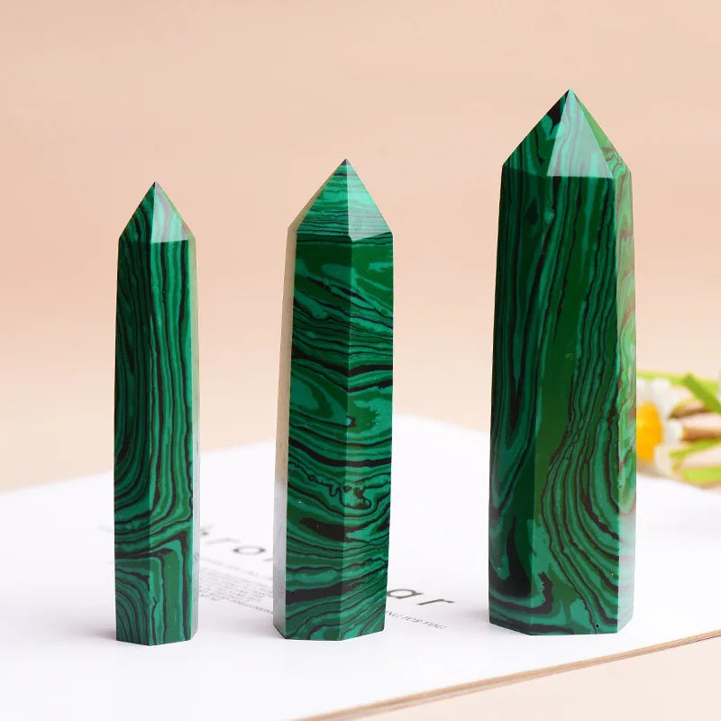 7-9cm Malachite Tower Natural Stone Geode Crystal Energy Healing Mineral Stone Rock Healing Spiritual Witchcraft Home Decor