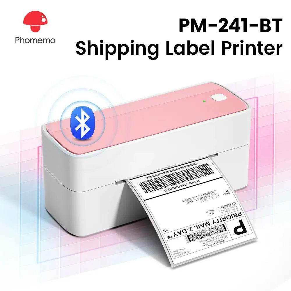 Phomemo 241 Bluetooth Thermal Label Printer Wireless Small Shipping Label Printer 4X6 Compatible with iPhone Android Mac Window - MarvelouStoree