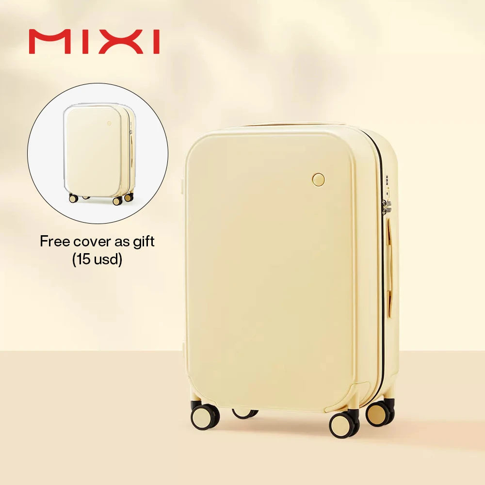 Mixi Patent Design Travel Luggage Women Men Suitcase On Wheels Spinner Trolley Case Bag 18" Carry On 20" 24" Check In 100% PC