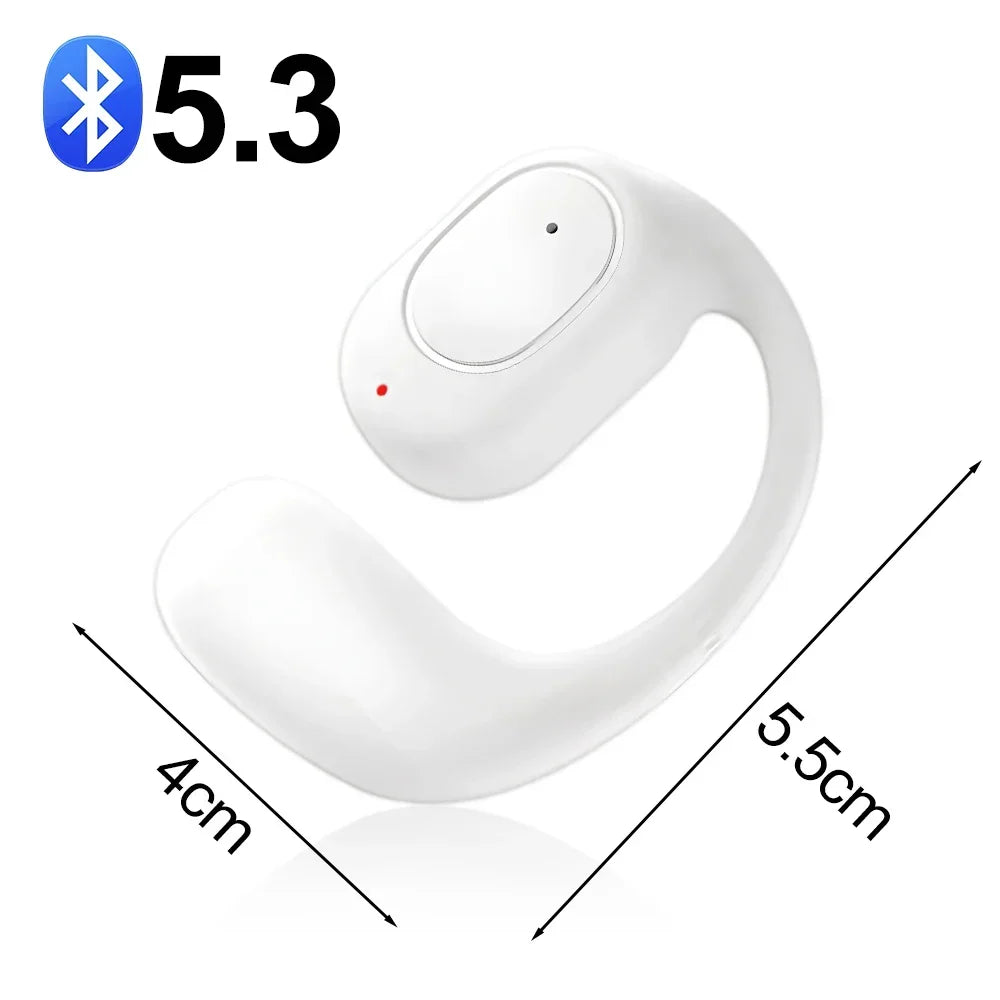 Bluetooth Earpiece V5.3 Wireless Handsfree Headset with Mic Single Earphone for iPhone Android Samsung Laptop Sports Headphone