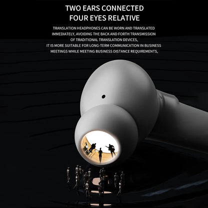 Real Time AI Translator Earbuds Bluetooth 5.4 Languages Translation Headphones Intelligent Voice Translators for Outdoor Travel