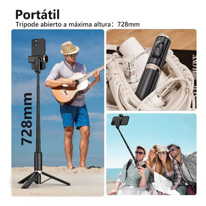 2025 NEW Bluetooth Selfie Stick  Foldable Wireless Tripod with Bluetooth Shutter Monopod Live Photograph for iphone