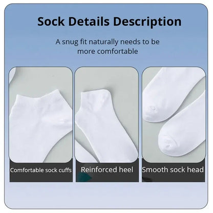 10 Pairs men Socks Breathable Sports socks Solid Color Boat socks Comfortable Cotton Ankle Socks White Black