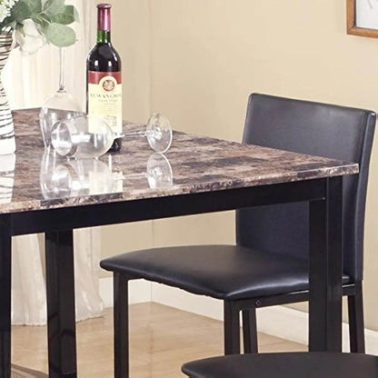 5 Piece Counter Height Dining Set with Laminated Faux Marble Top - MarvelouStoree